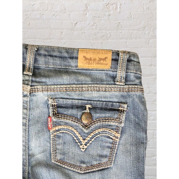 Levis Girls Skinny Adjustable Waist Jeans 12 Distressed Flap Pocket Western - Picture 6 of 8